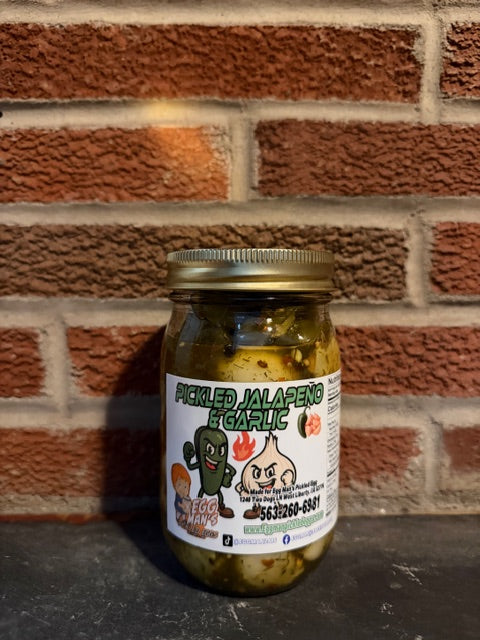 Egg Man's Pickled Jalapeno Pickled Garlic - #Good bite.